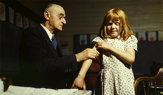 (Image: Typhoid inoculation, 1944, U.S. Office of War Information.)